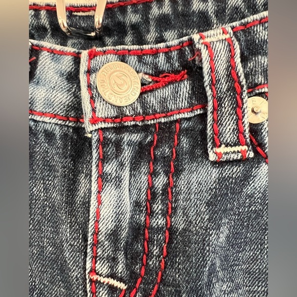 TRUE RELIGION Boys' 80s faded blue red jeans size 8 - Picture 4 of 10